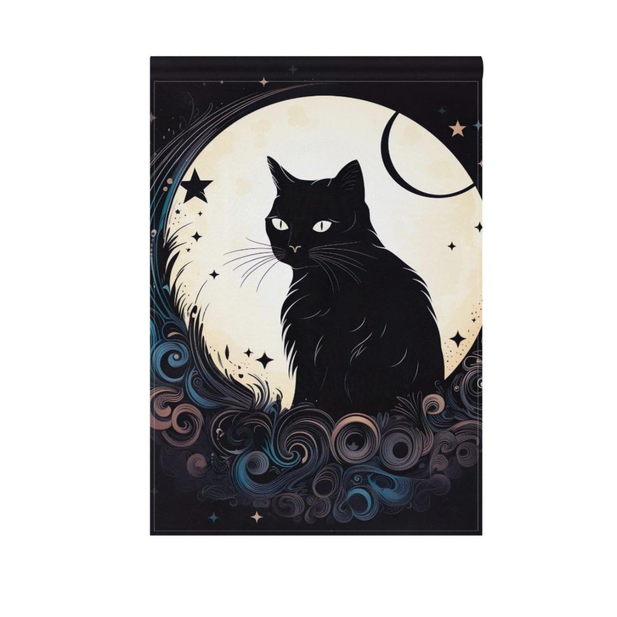 TopPacific Winterflagge Mit Schwarzer Katze 30,5x45,7cm - Doppelseitige Leinenflagge Für Garten & Haus