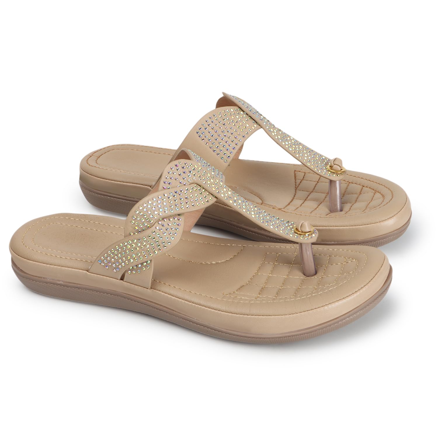 Elegant feet Women Stylish Flats Sandal Slip on Fashionable Casual Daily/College Wear Fancy Slipper Footwear Fashion Flat Sandals for Ladies (B0D76Y8PHG) Amazon Price History, Amazon Price Tracker