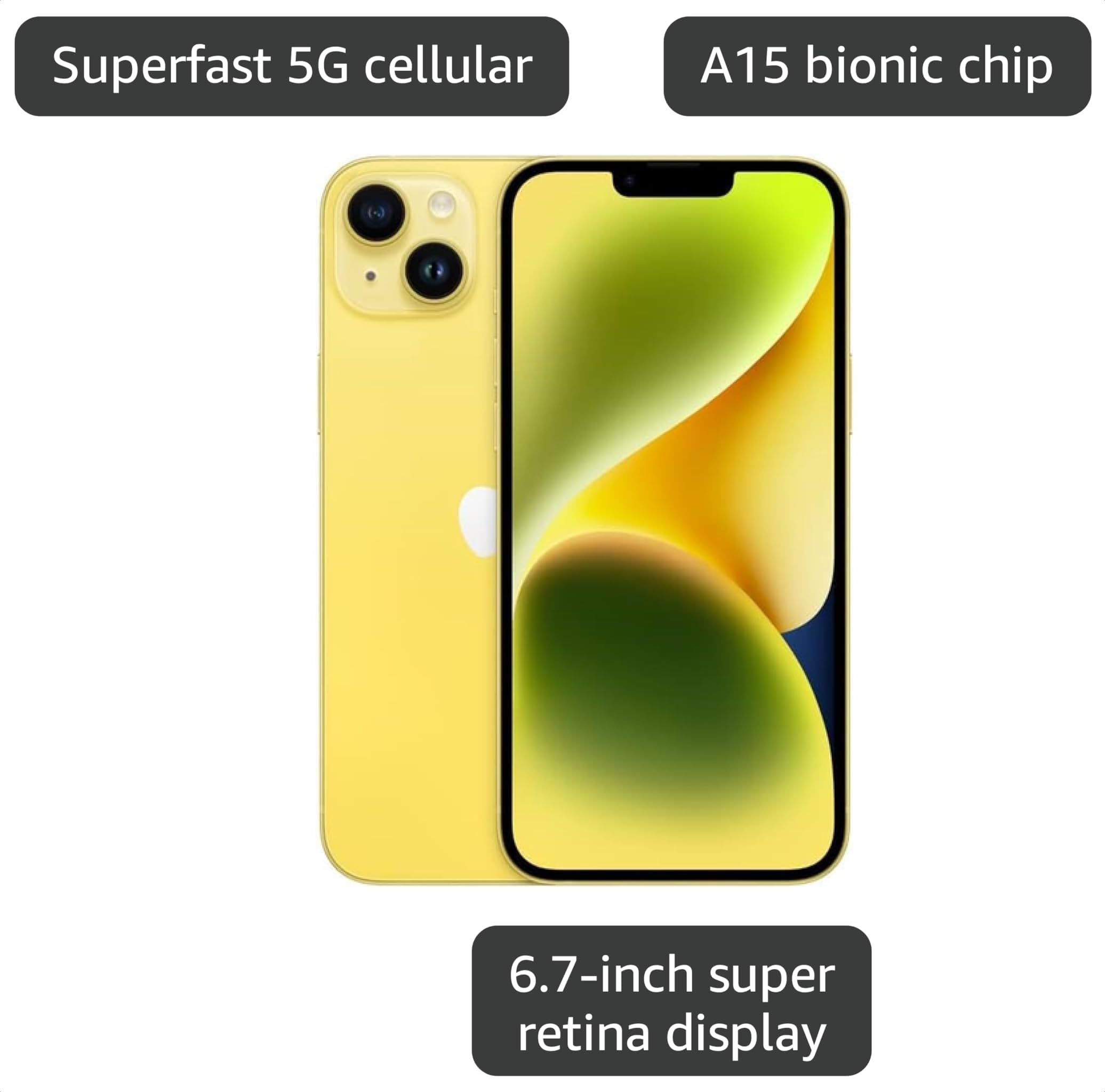 Amazon.com: Apple iPhone 14 Plus, 128GB, Yellow - Unlocked
