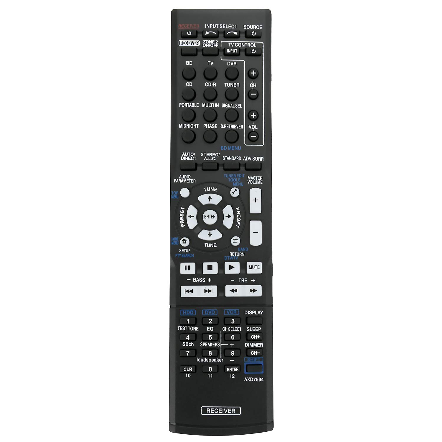 ALLIMITY New AXD7534 Remote Control fit for Pioneer Audio Video Multi-ChanneL Receiver VSX-519V VSX-519V-K VSX-519V-S SX-319V SX-319V-K
