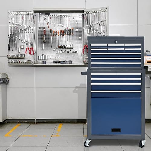 Miniatura 2 de Cofre de herramientas rodante, organizador de caja de herramientas de 13 cajones con ruedas, armario de almacenamiento de herramientas grande con