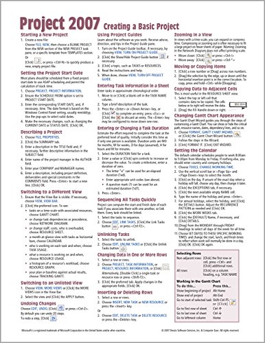 Microsoft Project 2007 Quick Reference Guide: Creating a Basic Project (Cheat Sheet of Instructions, Tip & Shortcuts - Laminated Card)