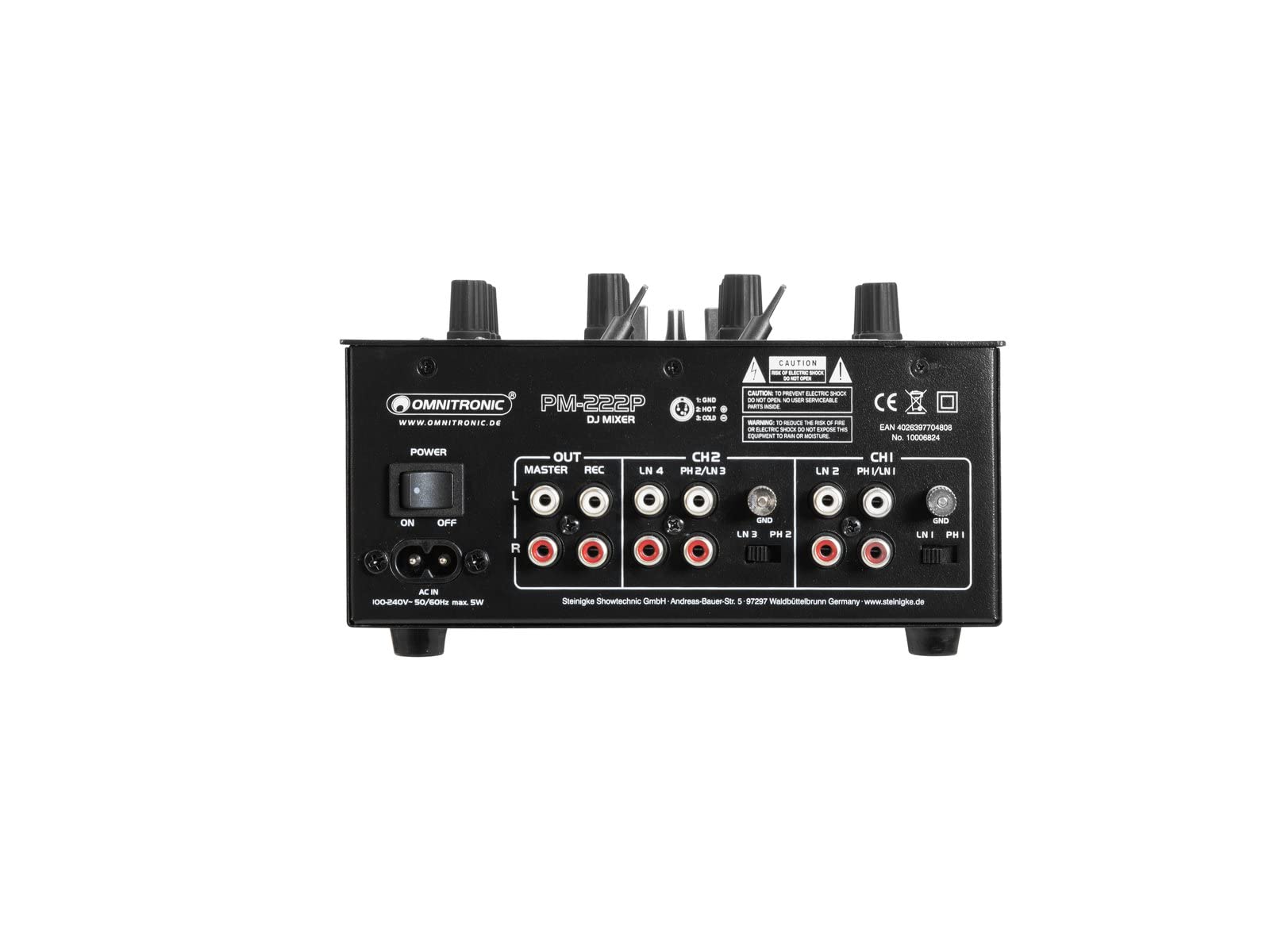 Omnitronic PM-222P 2-Channel Mixer with Media Player