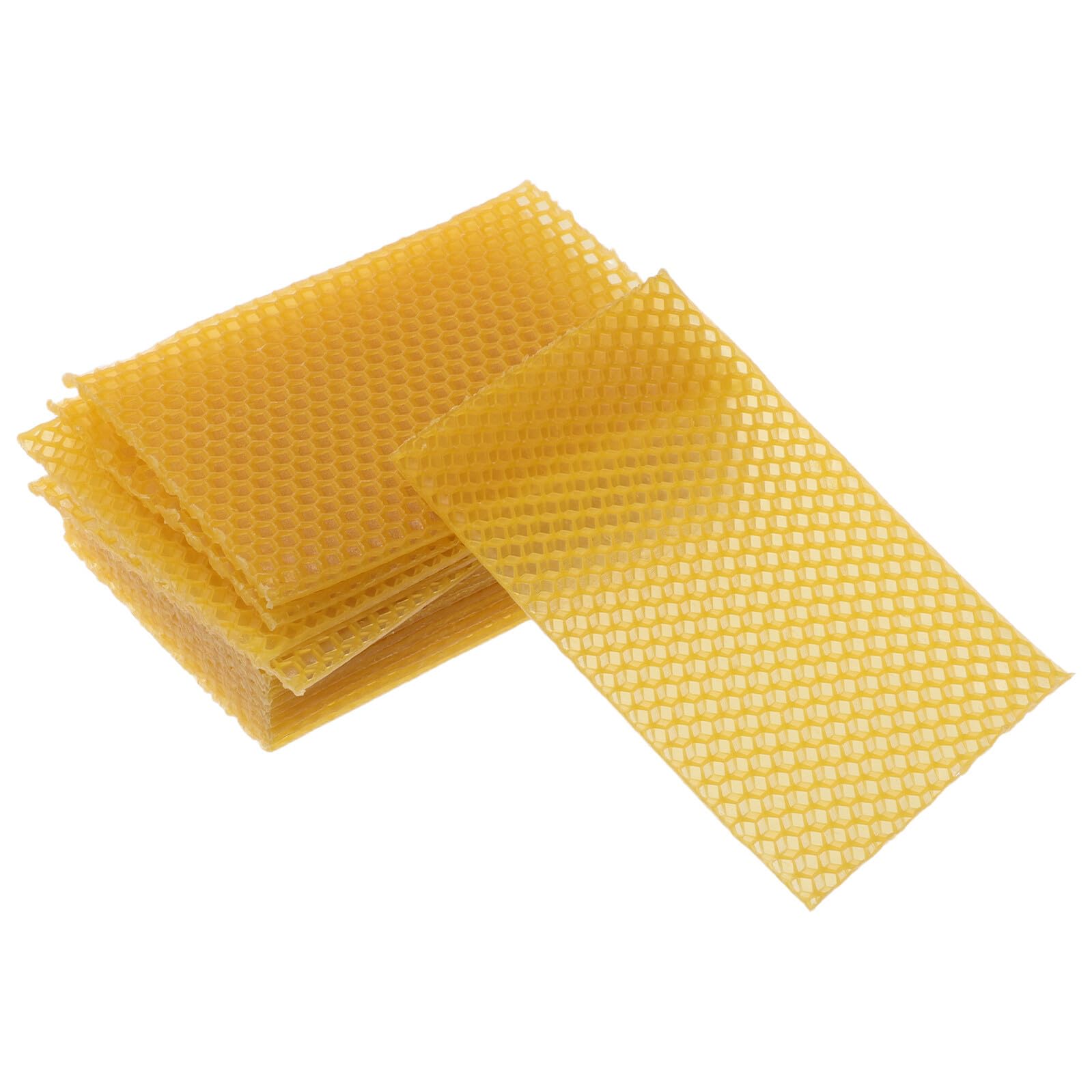 FONDOTIN 30 Stück Teiliges Bienenwachs Wabenwachstuch Flexible Honigwabenbasis für DIY Kerzenherstellung Natürliche Bienenwachsplatten für Imkerei und Möbelpflege Vielseitig Leicht Formbar