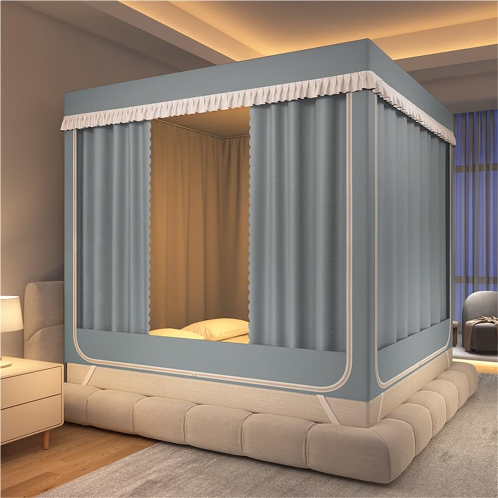 Tente de lit pour grand lit avec auvent occultant et design respirant adulte