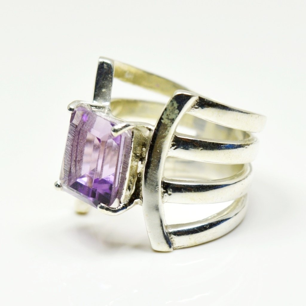 Unisex plata de ley 925 plata talla ovalada purpura