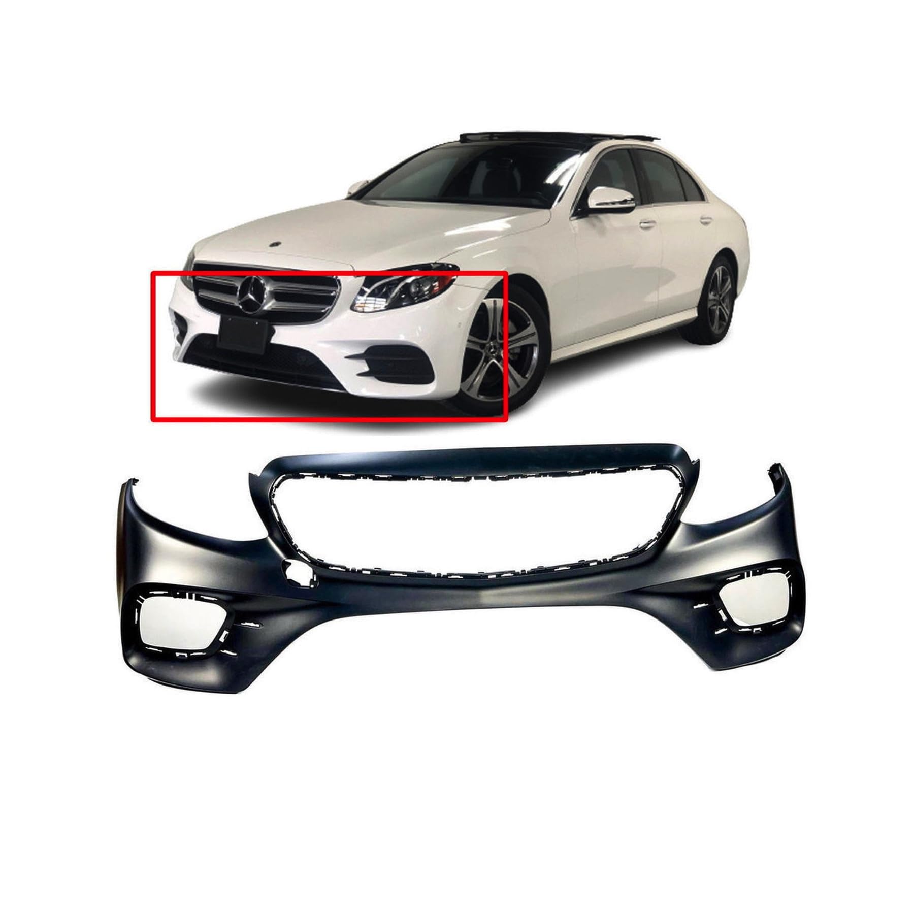 FitParts Compatible with Mercedes-Benz E Class 2017–2020 Front Bumper Cover
