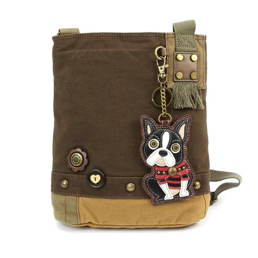 CHALA Patch Cross-Body Women Handbag, Canvas Messenger Bag Olive, Metal Charming Cross - Oliv, Medium — view 55