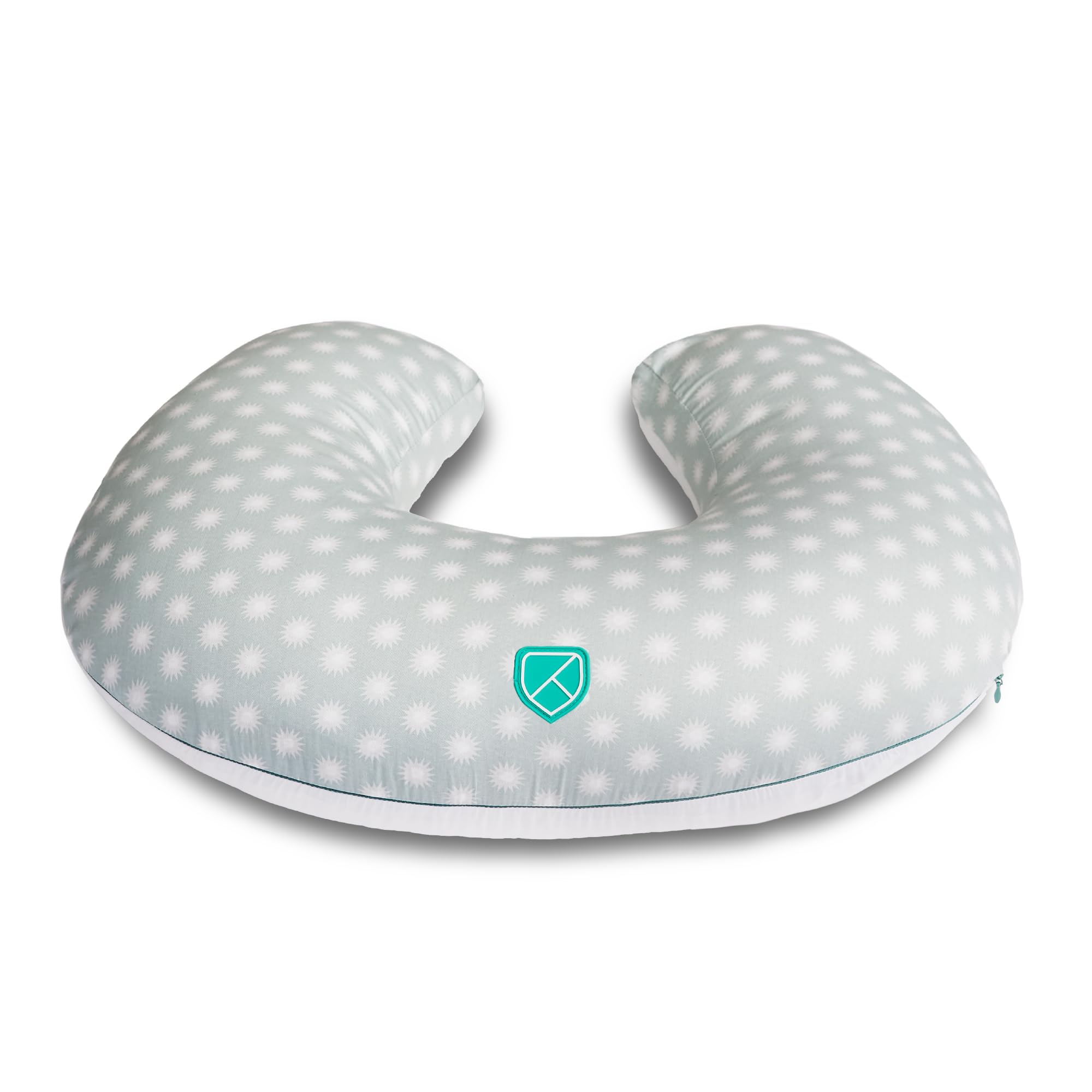 Koala Babycare Cuscino Allattamento Neonato Comodo e Adatto a Tutte le Taglie – Ciambella Allattamento Neonato 0-12 Mesi con 5 Usi Diversi (Grigio-Bianco Stelle)