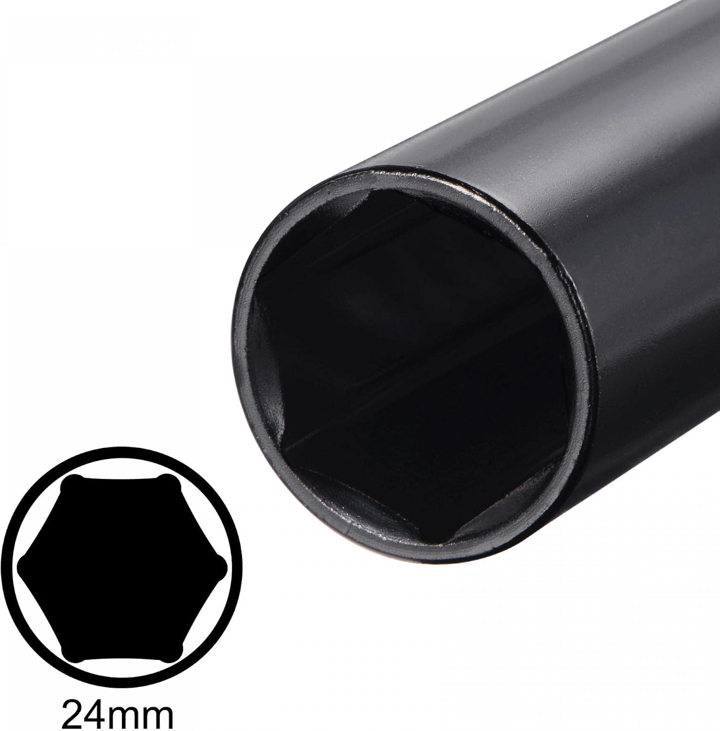 TOP-VIGOR 1/2 Drive by 24mm Deep Impact Socket 6" Length, Heat-treated CR-V Steel, 6-Point Metric Sizes for Home Car Repairment