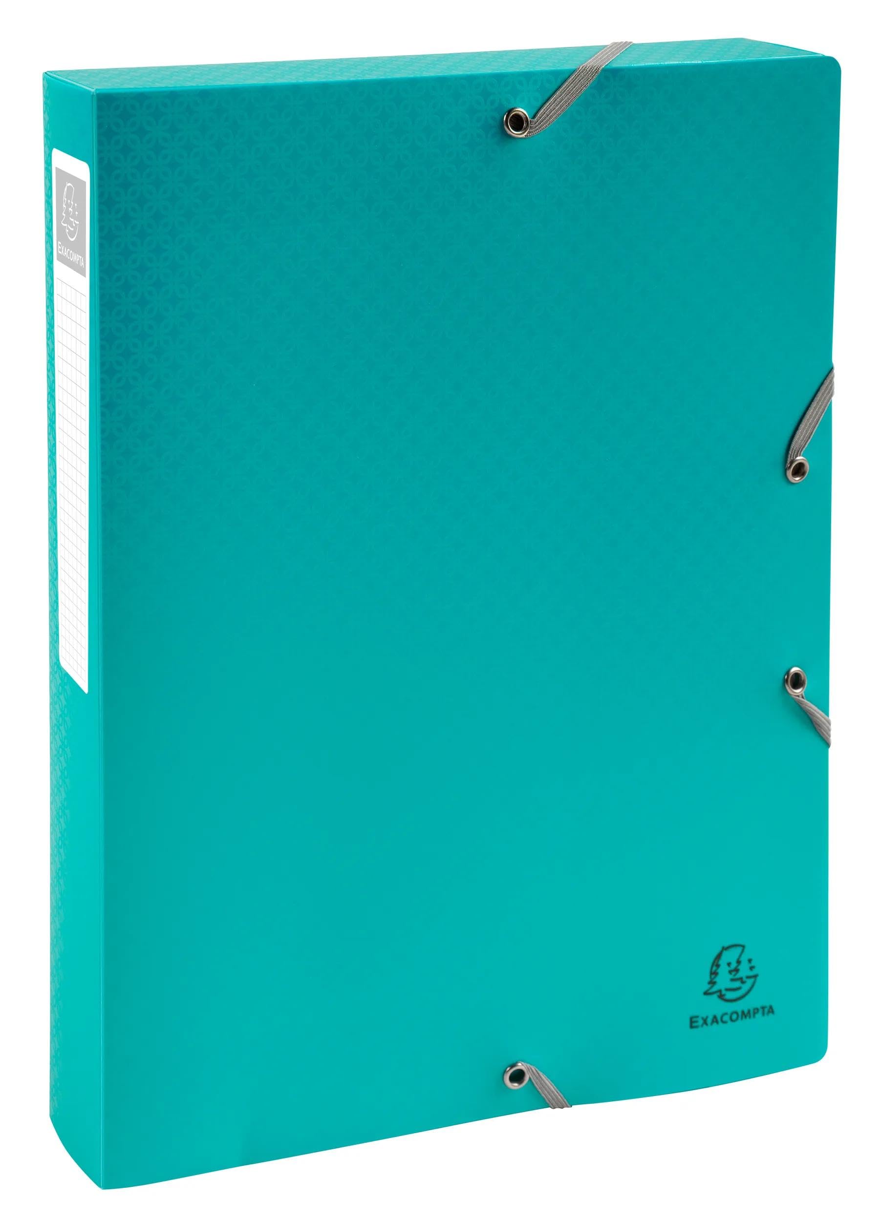 Exacompta - Rif. 59190E - 8 scatole di archiviazione con elastici Forever Young - in polipropilene riciclato - dorso 4 cm - dimensioni 25 x 33 cm - per formato A4 - consegnate montate