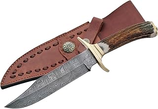 Szco Supplies Damascus Brass Guard Bowie Knife