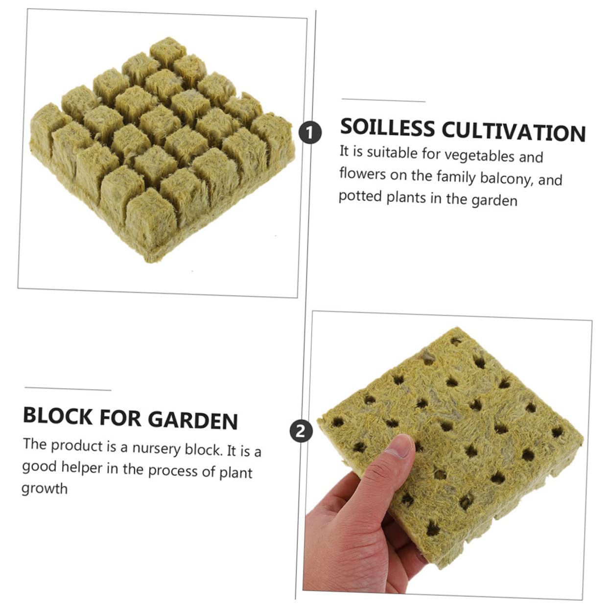 TOYANDONA 2 Series Cubos De Hidropónicos Bloques De Propagación para Jardinería Material Seguro Y Transpirable para Iniciación De Plantas Y Esquejes 50 Piezas*2