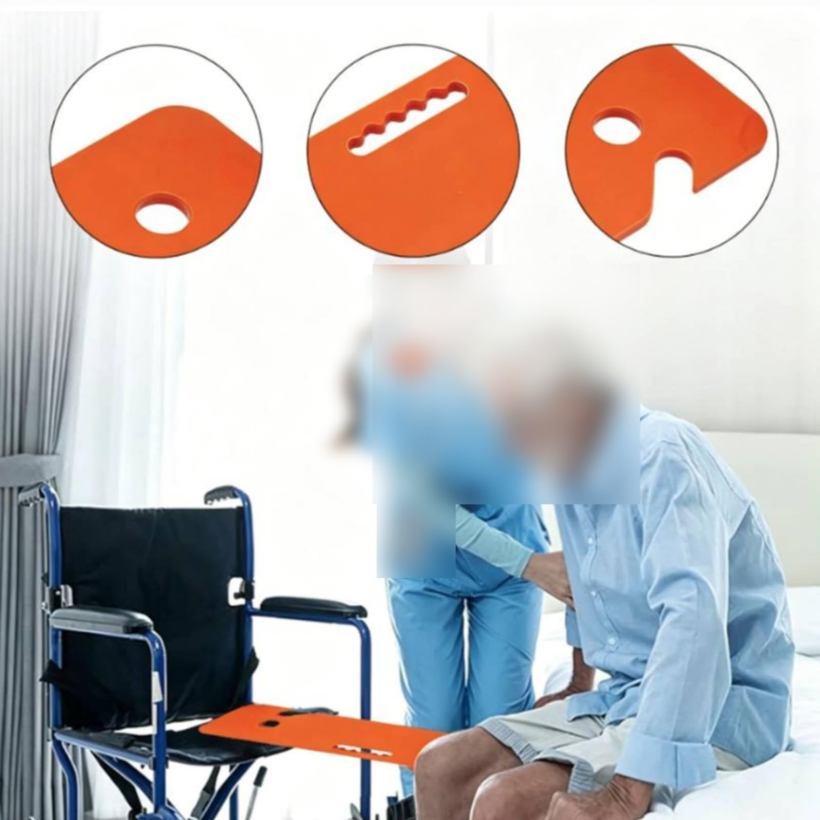 perfk Tavola Trasferimento Anziani Tavola Scivolamento Ausilio Mobilità Asse Scorrimento Supporto Trasferimento in Resistente Scorrimento Controllato per, Bianco