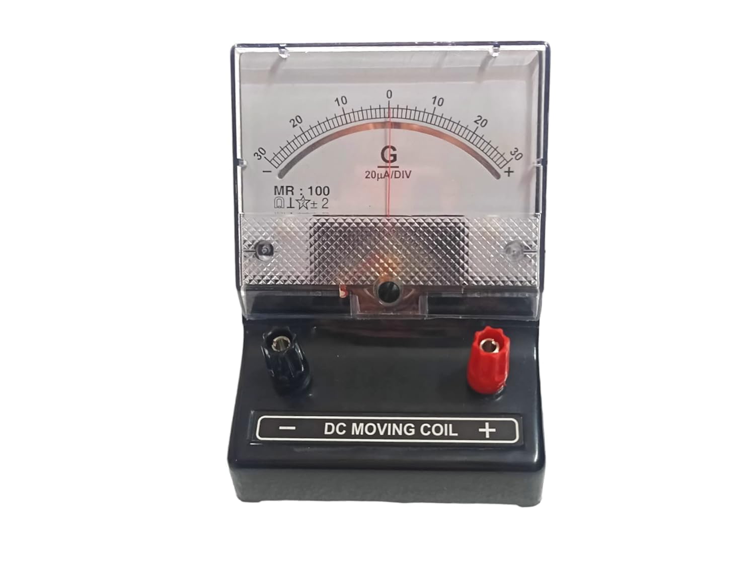 Galvanometer DC Moving Coil Analog Panel Meter, Black Base with Clear Display, 20µA/DIV Range, Laboratory Grade Measurement Instrument-image-25