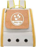 Bolsa Transporte Pet para Cães e Gatos 32x28x38 cm, Bolsa Mochila Respirável com Ventilação, Alças Ergonômicas e Tapete Removível, Resistente e Confortáve (Amarelo)