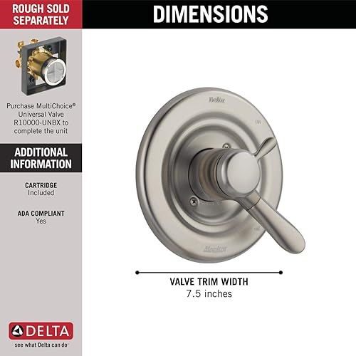 Miniatura 3 de Delta Faucet Lahara Serie 17 Kit de ajuste de válvula de mango de ducha de doble función, acero inoxidable T17038-SS (válvula no incluida)