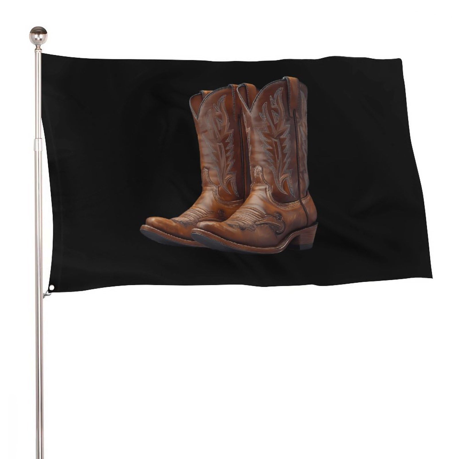 Banderas de recuerdos para jardín y fiestas camperas con diseño exclusivo de botas del oeste