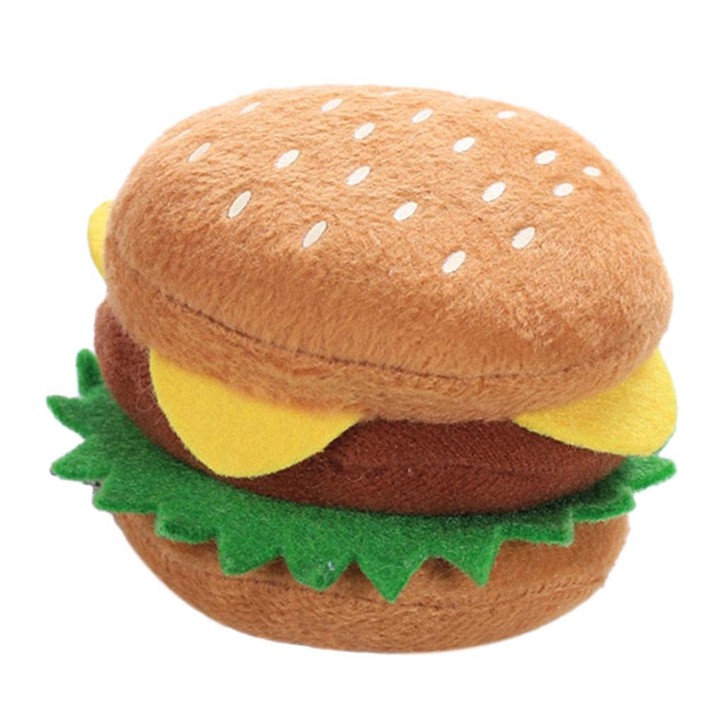 MERIGLARE Plush Burger Chew Toy Squeaky Dog Toy for - Image 2