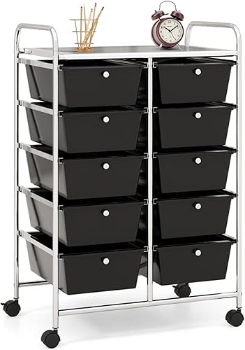 Recollections - Carrito organizador con ruedas de 10 cajones, carrito universal con ruedas y organizador con cajones para almacenamiento multiusos disponible en Yaxa Peru