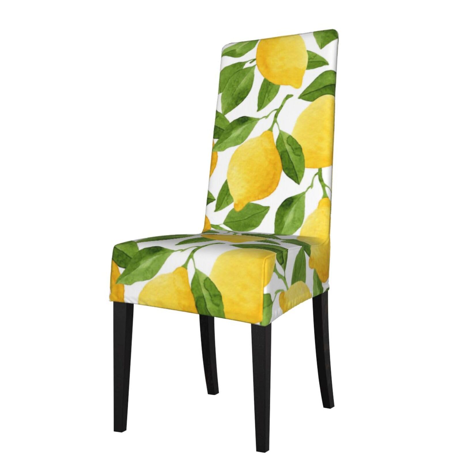 LKYMOH Bright Yellow Watercolor Lemons, Chair Covers Stretch Chair Slipcovers for Dining Room, for Party Pet Protection Universal Fit Soft Polyester