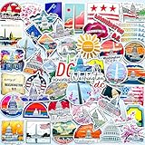 Yoksas Washington Travel Stickers - 50Pcs Vinyl Waterproof Washington DC Souvenirs Stickers for Scrapbook,Laptops,Water Bottles,Suitcase,Bumper