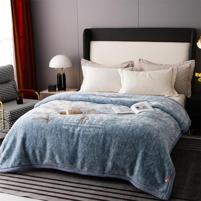 Miniatura 7 de LGYKUMEG Manta suave coreana pesada, manta reversible de felpa coreana de 9.9 libras, manta de envoltura suave de 79 x 91 pulgadas, manta de