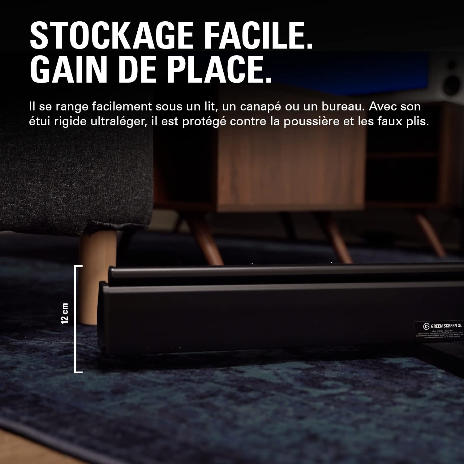 Elgato Green Screen XL - 2x1.82mFond Vert rétractable pour enlever l’arrière-Plan en Streaming ou visioconférence, sur Instagram, TikTok, Zoom, Teams, OBS