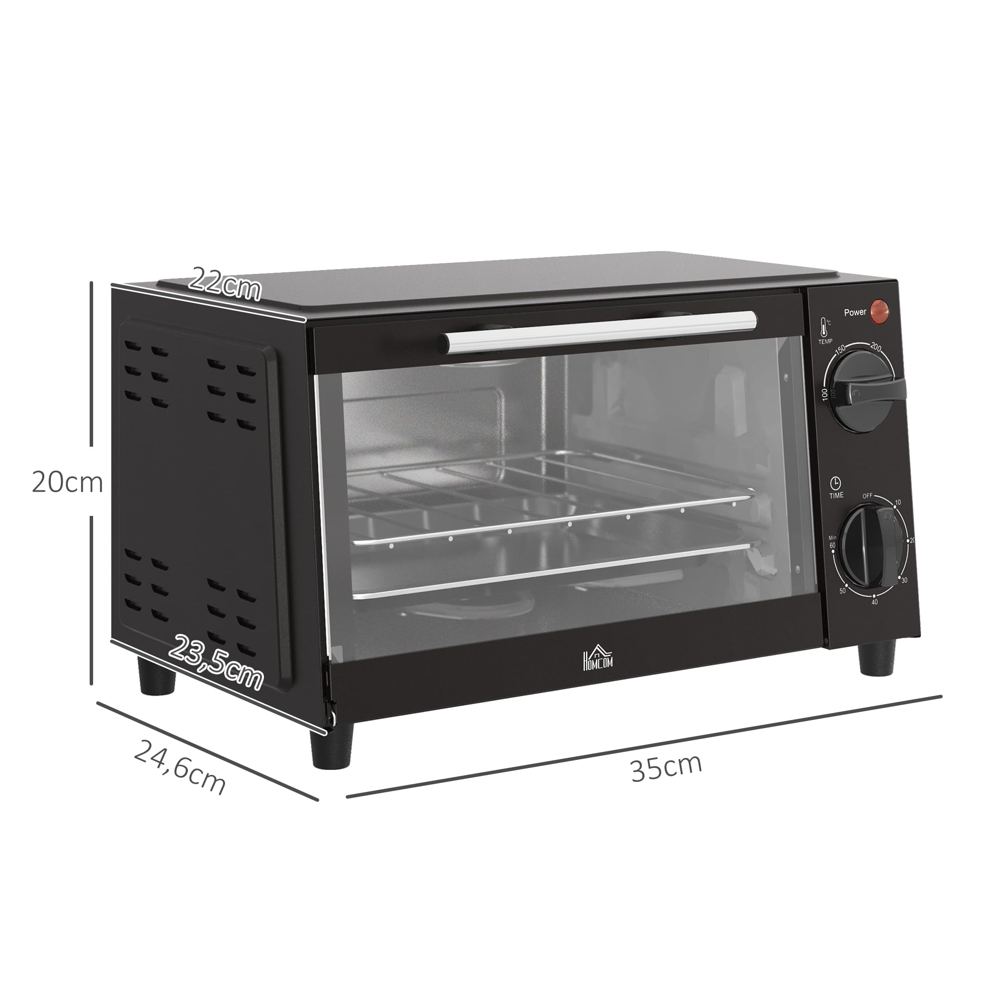 HOCO ini Backofen 9 L 750W 100-230℃ 60 in. Tier inkl