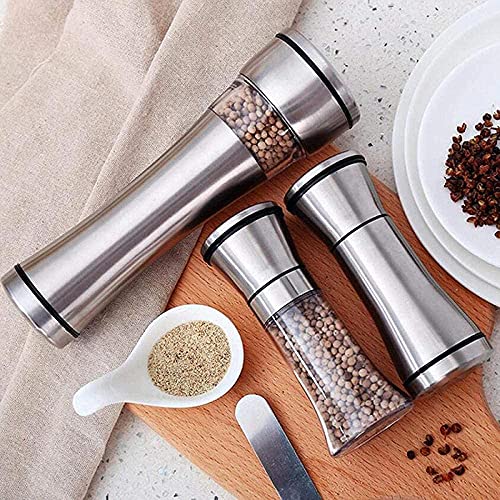 Pepper Powder Chili Thin Pepper Mill Pig Grinding Chili 1pc Stainless Steel Grinding Glass Spice Salz-Chili Mill Kitchen Accessories Portable Cooking Tool -1 Salt Mill Salt and Pepper Mills (2)