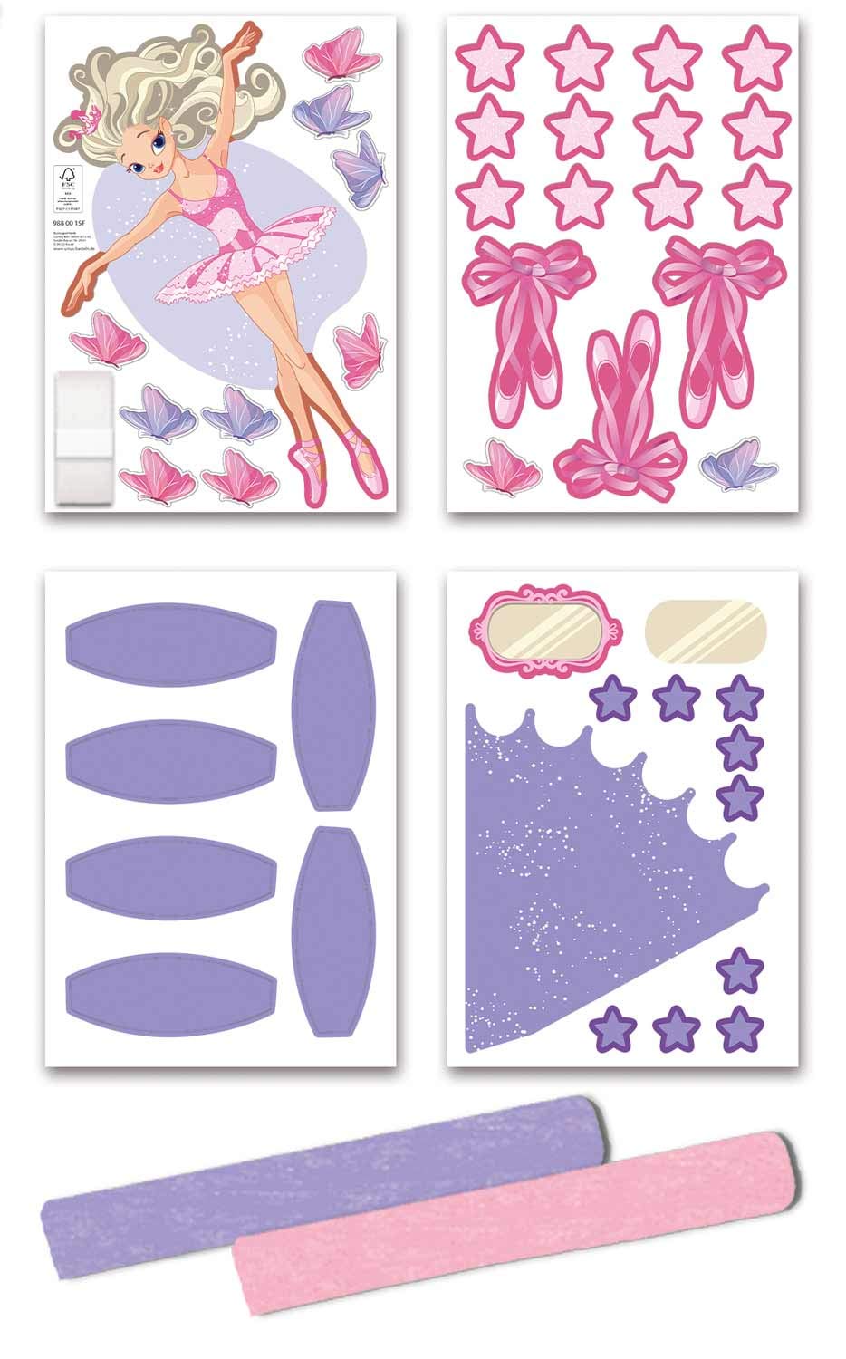 Set Fai Da Te Easy Line Fantasy Ballerina - Cono Scuola In Cartone 3D, 68 Cm - Per Personalizzare Zaino Scuola