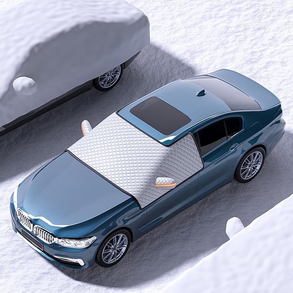Frontscheibenabdeckung für VW T-Cross TROC Sport Caravelle Sharan 2000-2023 2024, Magnetische Auto Windschutzscheibenabdeckung Scheibenabdeckung Für Die Gegen Schnee EIS Frost Sonne,M Style