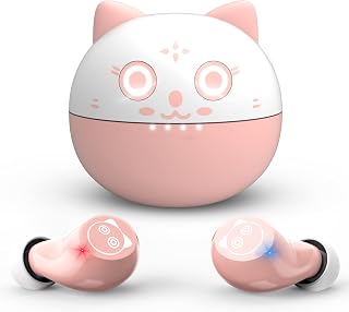 Togetface Kids Girl Wireless Earbuds Bluetooth Adult Touch Headphones, 32 Hours of Playback time, Stereo, Music/Game Mode, Noise Reduction Pink