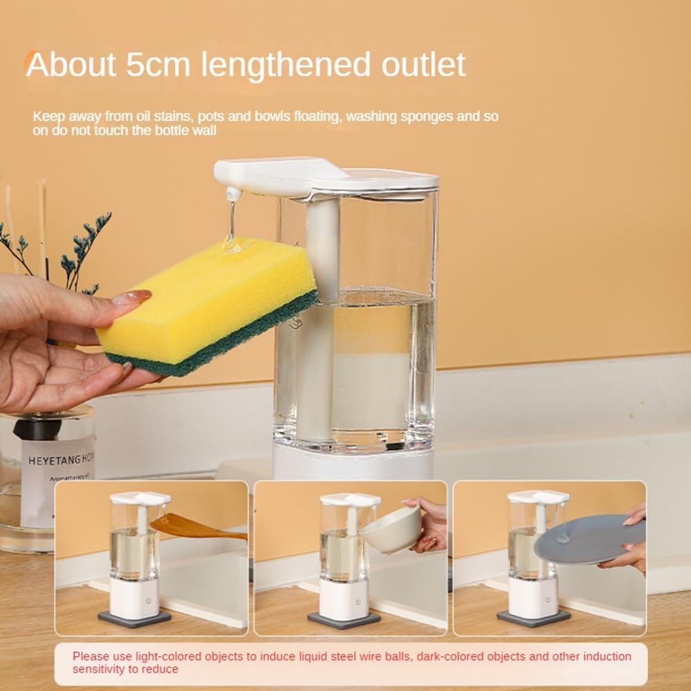 Automatic Liquid Soap Dispenser Touchless Smart Hand Washing Soap Dispenser with USB Charging for Kitchen