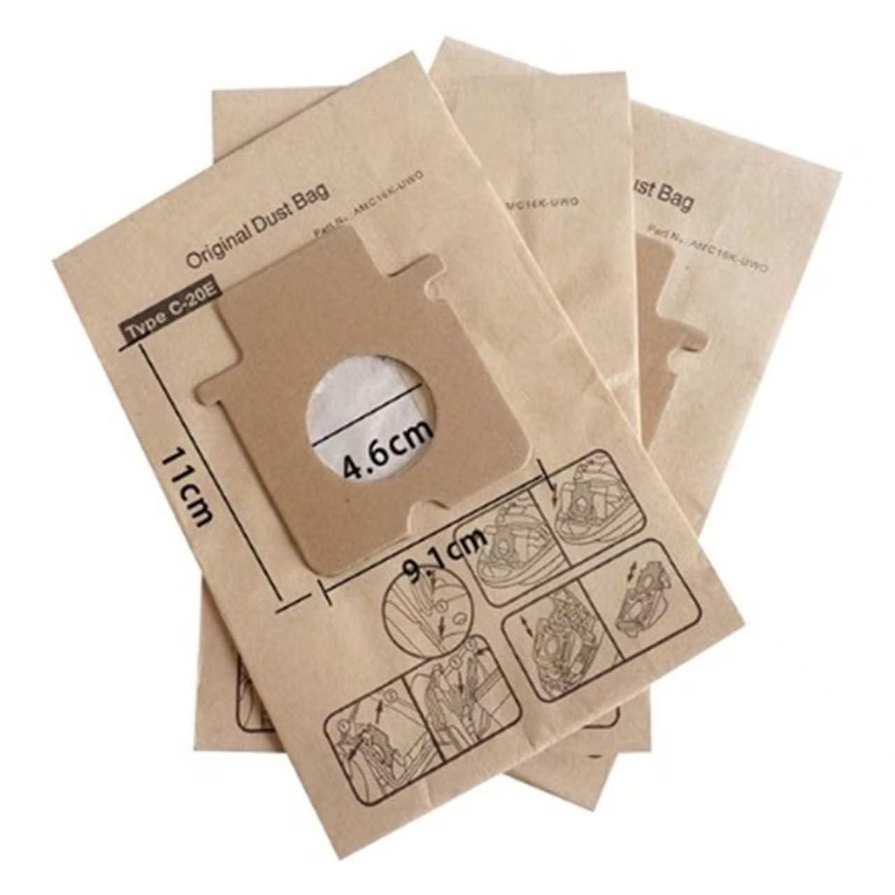 Vacuum Cleaner Bag Dust Bags Accessories Kit Replacement for Panasonic C-20E MC-CG883 MC-E7111-10 Pack