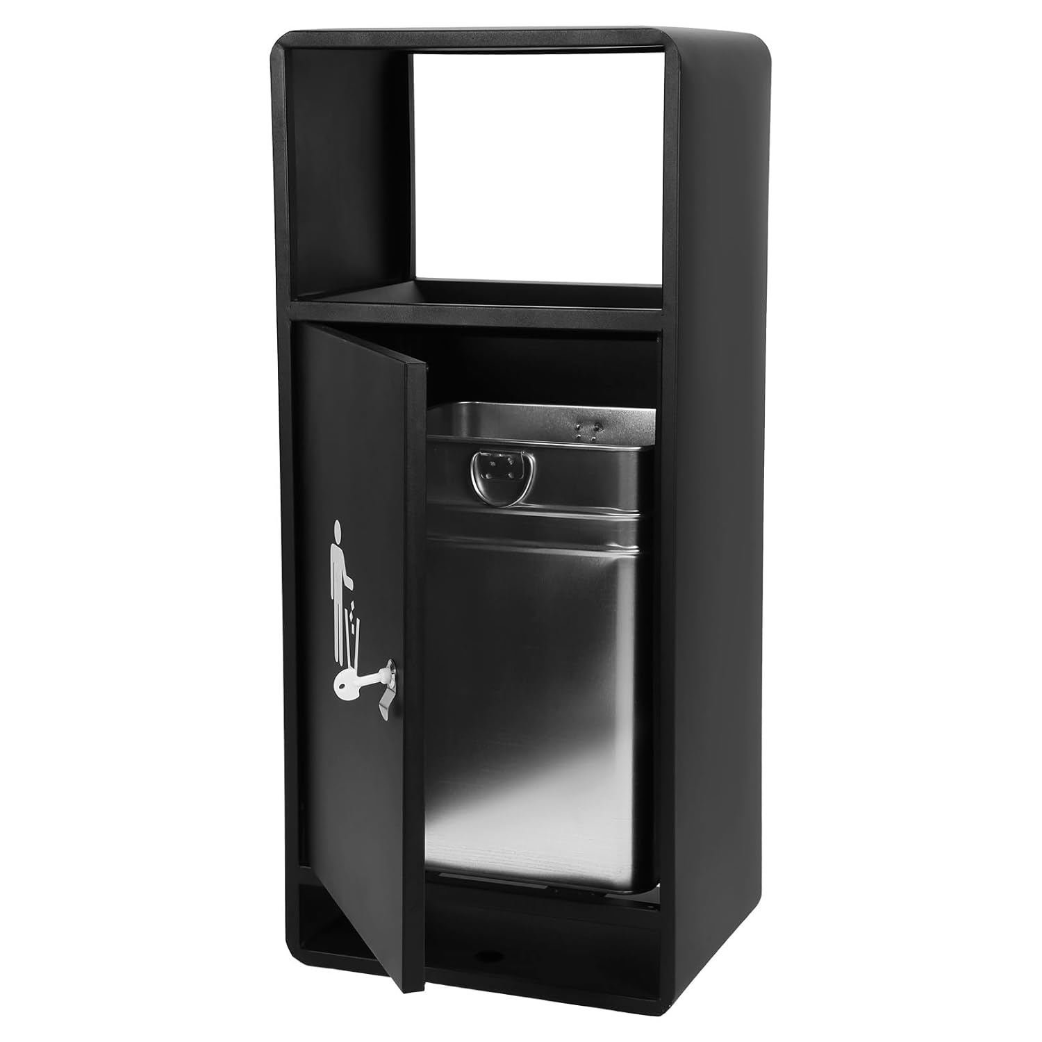Commercial Outdoor Trash Can Public Street Regular Waste Storage Bucket with Removable Bin with Lid for Office Hotel Lobby Patio