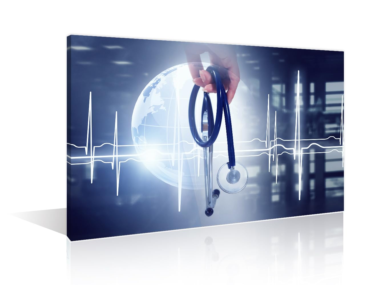 TUMOVO Modern Medicine Concept Poster Wall Art for Living Room 1 Pieces Clinical Laboratory Wall Art Modern Artwork Canvas Wall Art Posters and Prints Framed Ready to Hang, 24" Wx36 H