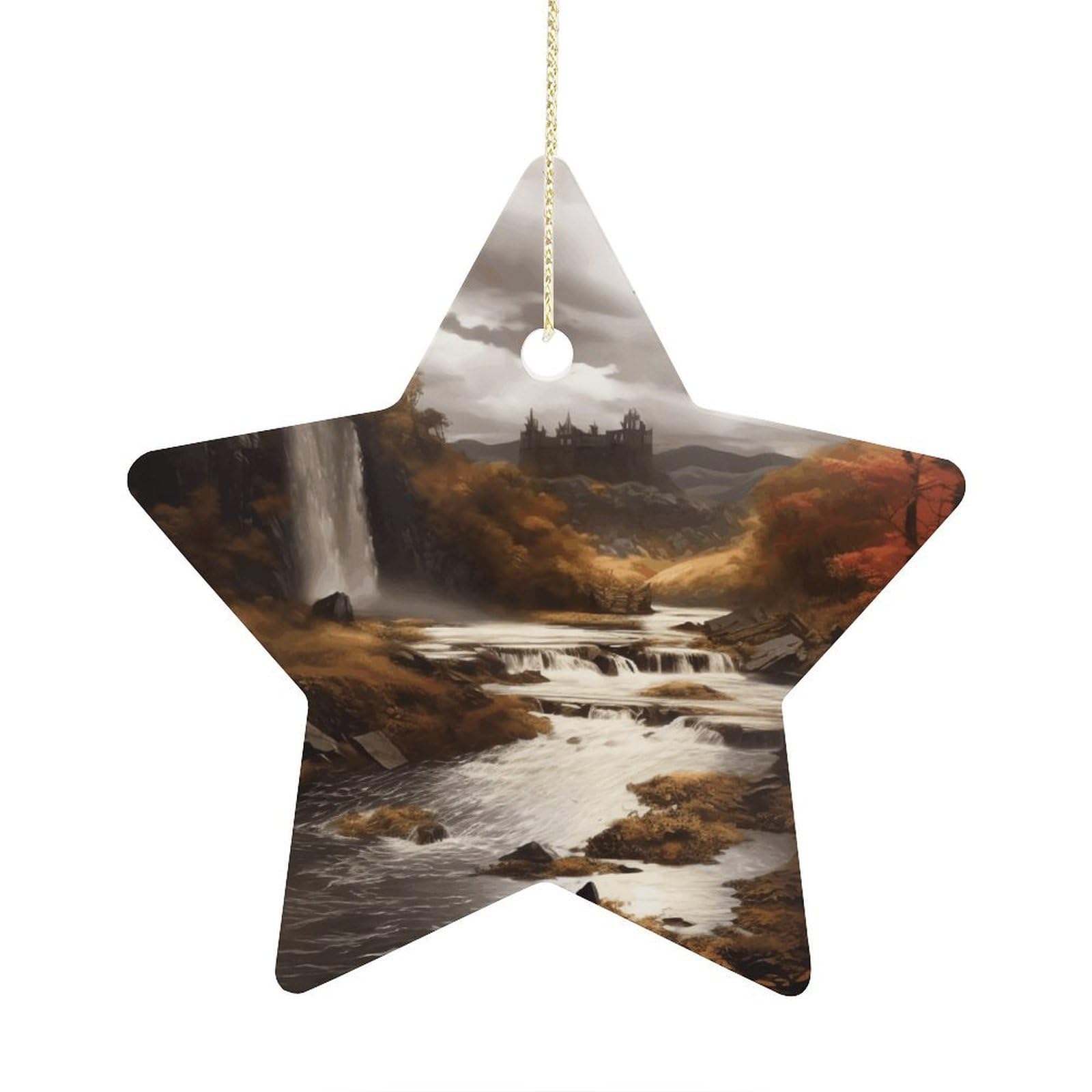 Fodpand Women's Style Fall Ornament With String, Keepsake Hanging Decorations,Ceramic Ornaments For Men Indoor Home Holiday Party Gifts