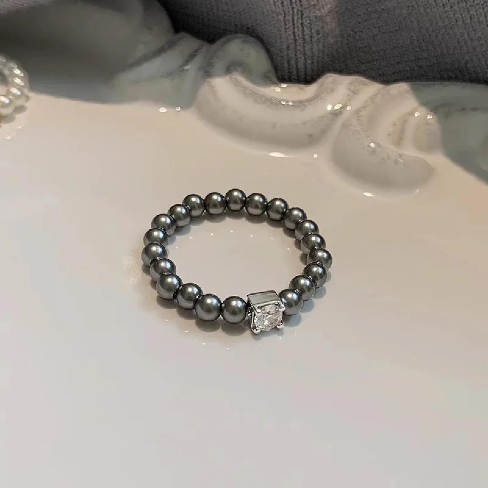 Ring Ringe Damen Bijouterie Herren Mode Süße Reis Korn Perle Zirkon Ring Für Frauen Nische Vintage Einfache Exquisite Schmuck Zubehör Für Mädchen