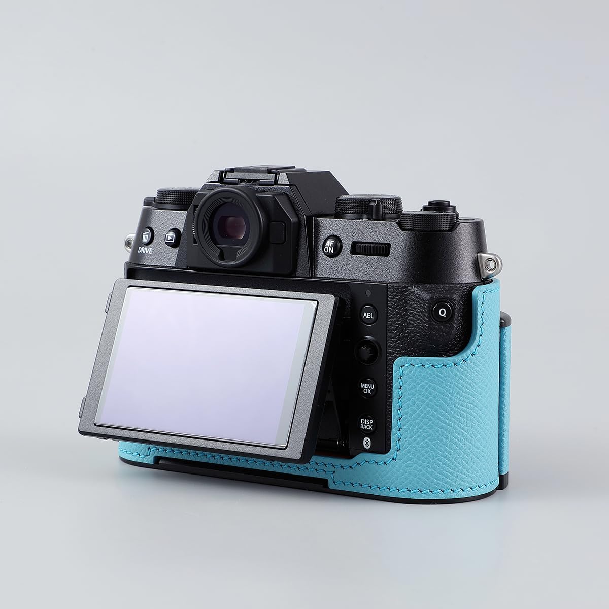 Camera Half Case,Compatible with Fujifilm Fuji X-T50 XT50,Vintage Metal Genuine Leather Instant Camera Protective Cases Stylish Portable Shockproof (Black)