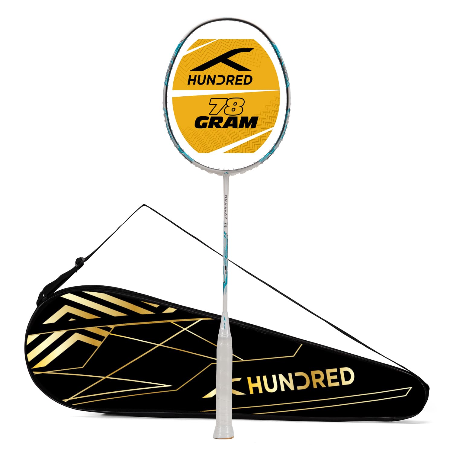 HUNDRED Nuclear 78 Carbon Fibre Unstrung Badminton Racket with Full Racket Cover for Intermediate Players (72g, Max Tension - 32LBS) (B0BT2V5FGY) Amazon Price History, Amazon Price Tracker