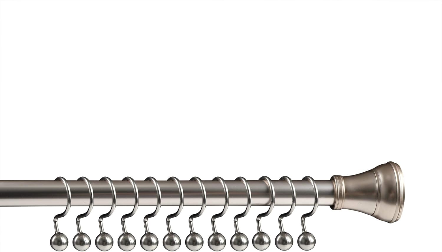 Utopia Alley HK7RB Ball Shower Curtain Hooks for Bathroom Shower Rods Curtains; Set of 12 - Brushed Nickel