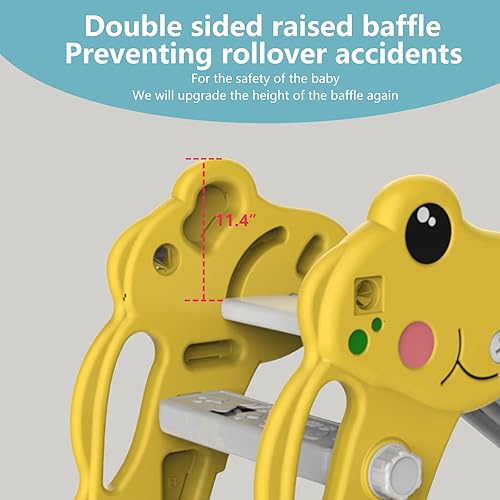 Miniatura 4 de Juego de tobogán para niños pequeños, para interiores y exteriores, con pelota y aro y peldaños antideslizantes, regalo para niños y niñas de 1 a 3