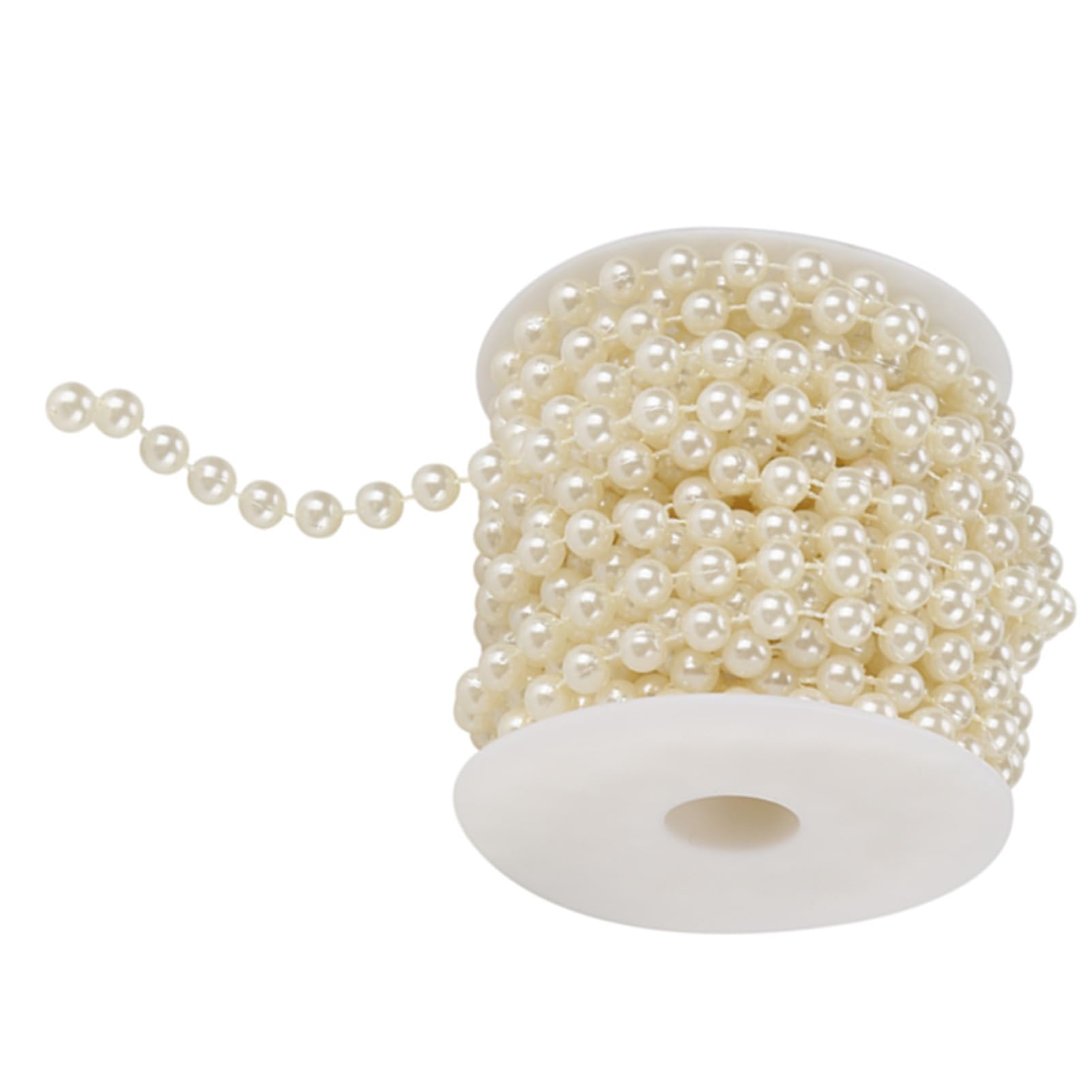 Ejoyous Ghirlanda di Perle Perline di Filo di Perle Perline di Filo più Lucide 10 M/rotolo Rettifica per Finestre Decorazione di Nozze Uso Domestico (Beige)