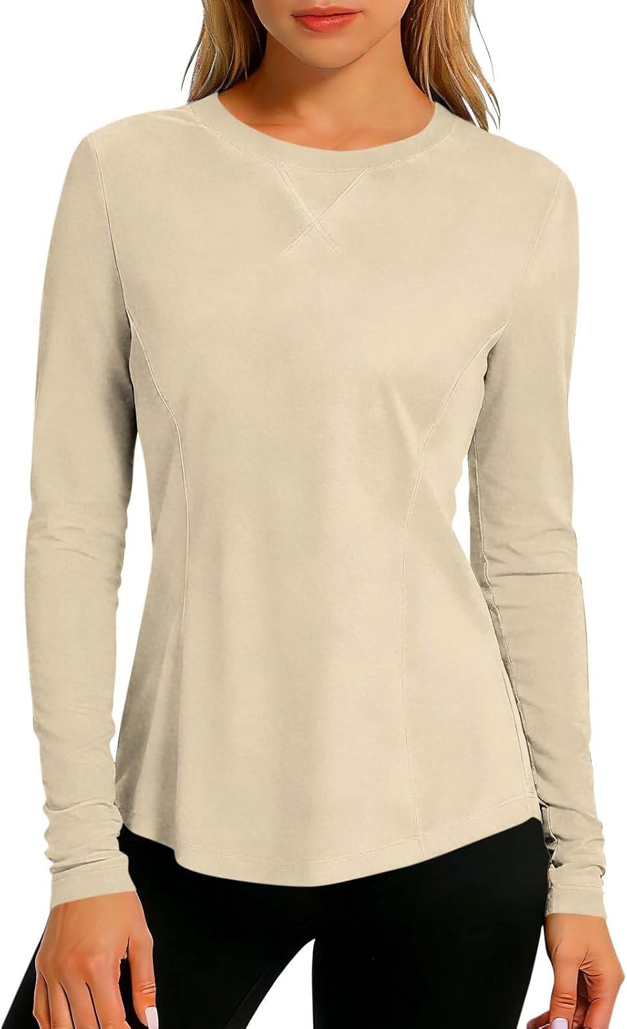 Lightweight Long Sleeve Workout Tops for Women Breathable Yoga Gym Athletic Running Hiking Top Stretchy Sun Shirts