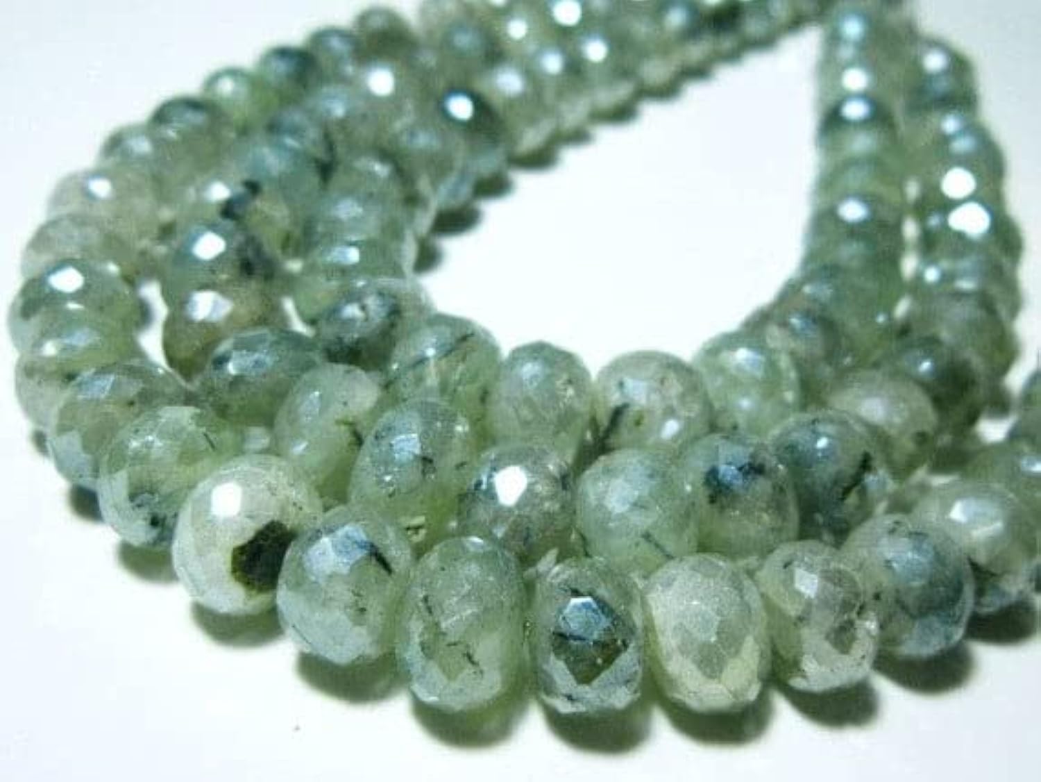 Prehnite Tourmaline rondelle 6-8mm pour création de bijoux