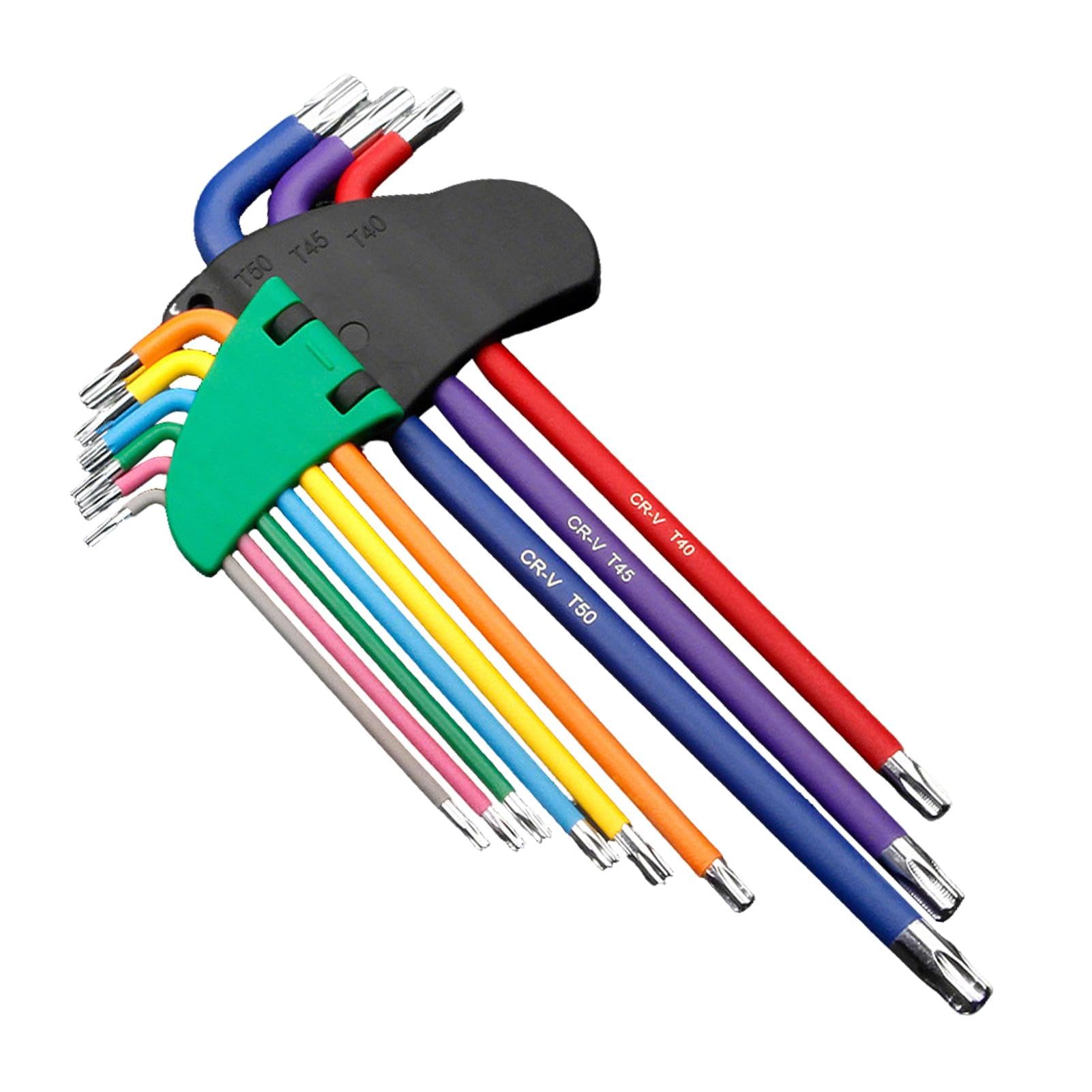 Torx Key Set, 9 Pcs Allen Key Set with Multi Colour Coded, T10-T50 Long Arm Star Key-Set for Bicycle Repair, Furniture Assembly, Appliance Repair, Household DIY