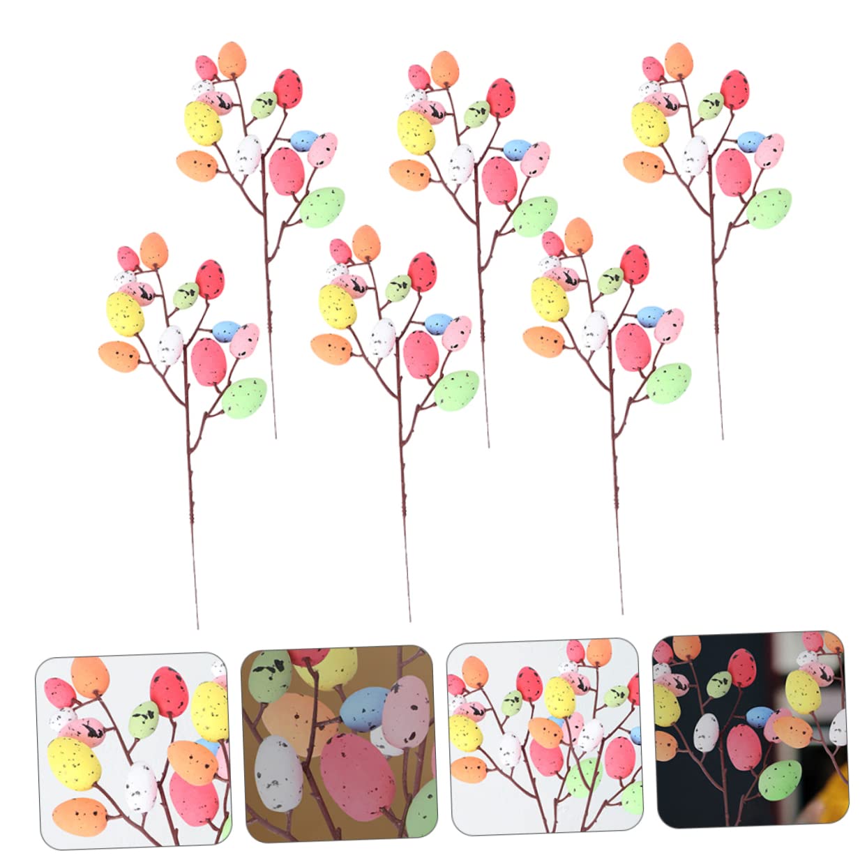 Abaodam 3 Set 6 Pz Talee Pasquali Di Fiori Di Pasqua Decorazioni Per Feste Di Pasqua Primaverili Plettri Per Ghirlande Pasquali Molla Cestino Composizione Floreale Ramo Schiuma