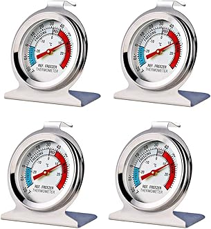4 Pack Refrigerator Freezer Thermometer Large Dial Analog Thermometer
