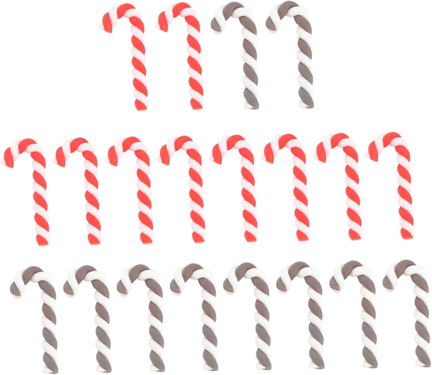 SOIMISS 20pcs Red Cane-Shaped Polymer Clay Christmas Phone Ornament DIY